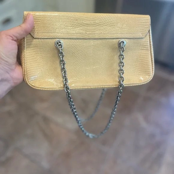 Authentic Vintage Ralph Lauren Collection lizard Skin Chain Handle Handbag - Picture 16 of 16